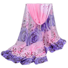 and Women Scarf Beautiful Rose Pattern Chiffon Shawl Wrap Wraps Scarf Scarves Bufandas Large Size IMY66