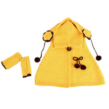 Baby Cartoon Beanie Hats Baby Girls Hooded Cloak gloves Scarf And Hats Sets IMY66