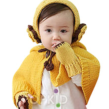 Baby Cartoon Beanie Hats Baby Girls Hooded Cloak gloves Scarf And Hats Sets IMY66
