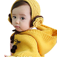 Baby Cartoon Beanie Hats Baby Girls Hooded Cloak gloves Scarf And Hats Sets IMY66