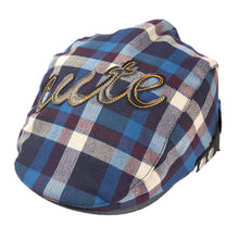 Baby Kids Toddler Plaid Beret Cap Cabbie Casquette Flat Peaked Hat Cap IMY66