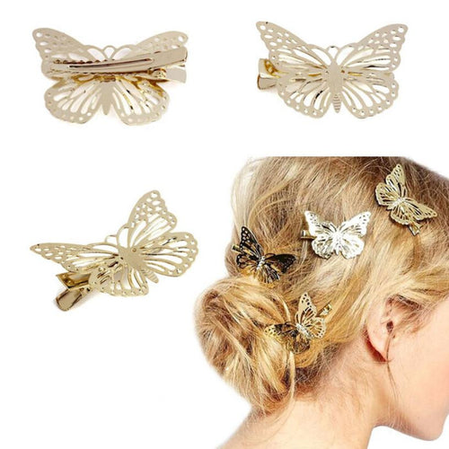 Romantic Golden Butterfly Hair Clip Headband Hair Accessories Headpiece for Women Lady Beauty IMY66
