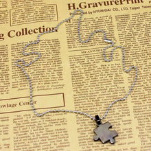 Mens Women Couple Stainless Steel Puzzle Pendant Necklace Lovers' Pendant Perfect 1pair IMY66