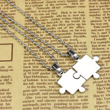 Mens Women Couple Stainless Steel Puzzle Pendant Necklace Lovers' Pendant Perfect 1pair IMY66