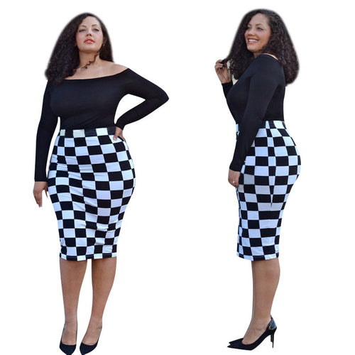 Big Size Women Ladies Sexy Dress Long Sleeve Plaid Patchwork Bodycon Midi Dress Evening Party Dress vestidos femininos IMY66