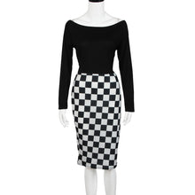 Big Size Women Ladies Sexy Dress Long Sleeve Plaid Patchwork Bodycon Midi Dress Evening Party Dress vestidos femininos IMY66