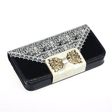 Black Fresh Cute Flip Wallet Leather Case Cover for iPhone 4 4S 4GS For Puscard IMY66