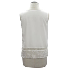 Blusas feminina Women Chiffon Blouse Lace Crochet Sleeveless Casual Lace Hollow Tops Shirts White IMY66