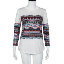 Bohemia Style Floral Print Tee Shirts femme Women Long Sleeve Round Neck Casual T-Shirt Tops Camisetas Feminina IMY66