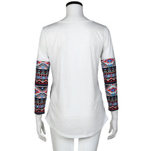 Bohemia Style Floral Print Tee Shirts femme Women Long Sleeve Round Neck Casual T-Shirt Tops Camisetas Feminina IMY66