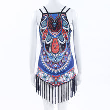 Boho Style Women Sleeveless Tops Sexy VesT-Shirt Blouse Tassel Printed Tank Tops Vest tops femme IMY66