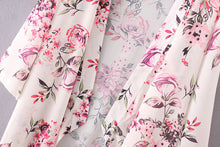 Boho Women Chiffon Blouse Kimono Cardigan Floral Print Chiffon Loose Shawl Outwear Tops Cover up Blouse Blusas Feminino IMY66