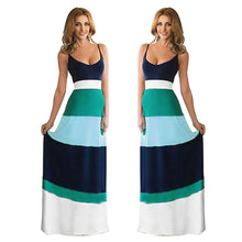 Boho Women Beach Maxi Dress Casual Striped Sexy Straps Sleeveless Long Dress vestidos femininos robe IMY66