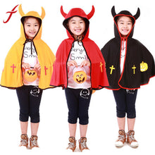 Boys Girls Kids Children Halloween Party Cosplay Costumes Cloak Masquerade Props Small Devil Horns Gowns IMY66