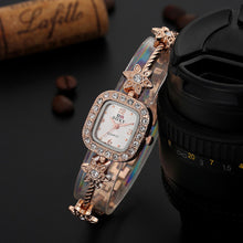 Women Casual Wrist Watches Luxury Rhinestone Flower Rose Gold Bracelet Wrist Watch Women Girl relojes mujer IMY66