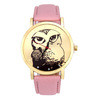 Casual Dress Watches Women Owl Pattern PU Leather Band Quartz Vogue Watches relogios feminino Clock IMY66