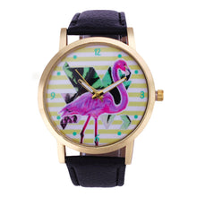 Casual Dress Watches Women Cartoon Ostrich Pattern PU Leather Band Quartz Wristwatches Relogios Femininos Clock IMY66