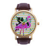 Casual Dress Watches Women Cartoon Ostrich Pattern PU Leather Band Quartz Wristwatches Relogios Femininos Clock IMY66