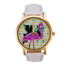 Casual Dress Watches Women Cartoon Ostrich Pattern PU Leather Band Quartz Wristwatches Relogios Femininos Clock IMY66