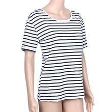 Casual Tee Shirt Femme O Neck Sexy Women Top Striped Short Sleeve Female Punk T-Shirt Feminino camisetas IMY66