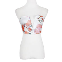 Celebrity Style Womens Sexy Deep V Strapless Floral Print Plunge Bra Bralette Corset Tank Crop Tops Bustier Top Clubwear IMY66