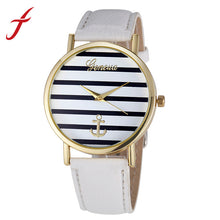 4 Colors PU Leather strap Striped Anchor Watches Women Dress Watches Relogio IMY66