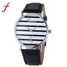 4 Colors PU Leather strap Striped Anchor Watches Women Dress Watches Relogio IMY66