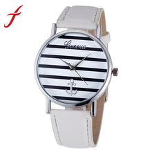 4 Colors PU Leather strap Striped Anchor Watches Women Dress Watches Relogio IMY66