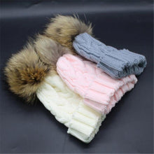 Children Kids Caps For Baby Must Have Popular Beanie Knitted Warm Hat Real Fur Pom Pom IMY66