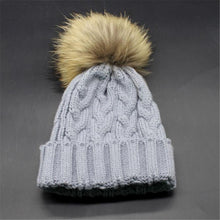 Children Kids Caps For Baby Must Have Popular Beanie Knitted Warm Hat Real Fur Pom Pom IMY66