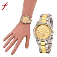 Classic Luxury Stainless Steel Rhinestone Women Quartz Wrist Watch Gold&Silver Watches Women IMY66