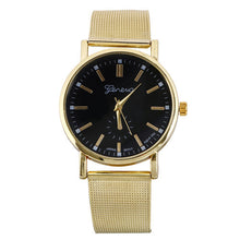 Classic Men Watch Business Geneva Golden Stainless Steel Mesh Band Quartz Wrist Watch Relogios masculino IMY66