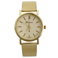 Classic Men Watch Business Geneva Golden Stainless Steel Mesh Band Quartz Wrist Watch Relogios masculino IMY66