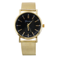 Classic Men Watch Business Geneva Golden Stainless Steel Mesh Band Quartz Wrist Watch Relogios masculino IMY66