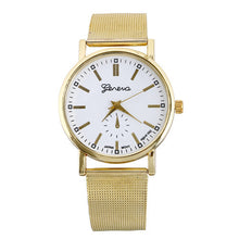 Classic Men Watch Business Geneva Golden Stainless Steel Mesh Band Quartz Wrist Watch Relogios masculino IMY66