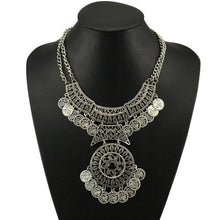 Creative Classic Women Bohemian Festival Jewelry Double Chain Coin Statement Necklace IMY66