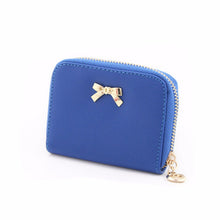 Cute Candy Solid Color Women PU Leather Bowknot Zipper Short Long Purse Wearable Wallet Handbag ID Card Holder Bag IMY66