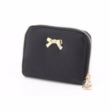 Cute Candy Solid Color Women PU Leather Bowknot Zipper Short Long Purse Wearable Wallet Handbag ID Card Holder Bag IMY66