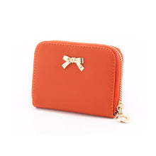 Cute Candy Solid Color Women PU Leather Bowknot Zipper Short Long Purse Wearable Wallet Handbag ID Card Holder Bag IMY66
