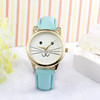 Cute! Lovely Cartoon Cats Face Watch Men Gold Neutral Diamond Faux PU Leather Strap Cartoon Quartz Watch For Women IMY66