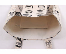 Cute Women Canvas Bag Fashon Casual Owl Pattern Shoulder Bag Student Bag Handbag Beach Bags bolsas feminina IMY66