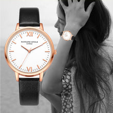 Elegant Dress Watches For Women Lady Casual Roman PU Leather Band Rose Gold Quartz Wrist Watch Hours Relogios Femininos IMY66