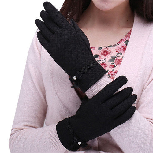Elegant Gloves For Womens Bow Phone Touch Screen Gloves Outdoor Warm Gloves Mittens Cashmere IMY66