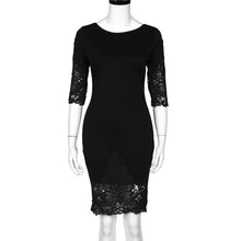 Elegant Women Dress Sexy Backless Lace Splice Half Sleeve Party Short Mini Dress vestidos de festa Black&Red IMY66