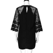 Elegant Women Lace Dress Casual O Neck Short Sleeve Hollow Out A Line Loose Short Mini Dress vestidos de festa IMY66