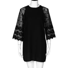 Elegant Women Lace Dress Casual O Neck Short Sleeve Hollow Out A Line Loose Short Mini Dress vestidos de festa IMY66