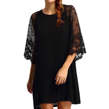 Elegant Women Lace Dress Casual O Neck Short Sleeve Hollow Out A Line Loose Short Mini Dress vestidos de festa IMY66