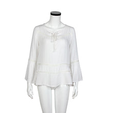 Elegant Women Long Sleeve Blouse Boho Loose Casual Hippie Lace Hollow Blouses Shirts Tops Blusas feminina IMY66