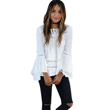 Elegant Women Long Sleeve Blouse Boho Loose Casual Hippie Lace Hollow Blouses Shirts Tops Blusas feminina IMY66