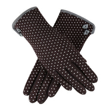 Elegant Womens Touch Screen Gloves Dot Print Bow-knot Warm Gloves Mittens Cashmere Guantes para hombres IMY66